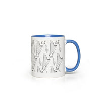 Pedal Harp Pattern Accent Mugs
