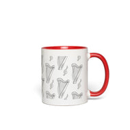 Lever Harp Pattern Accent Mugs